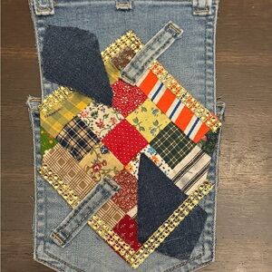 Patchwork Denim Jeans Junk Tie